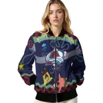custom colorado avalanche spongebob playtime burgundy blue bomber jacket best selling