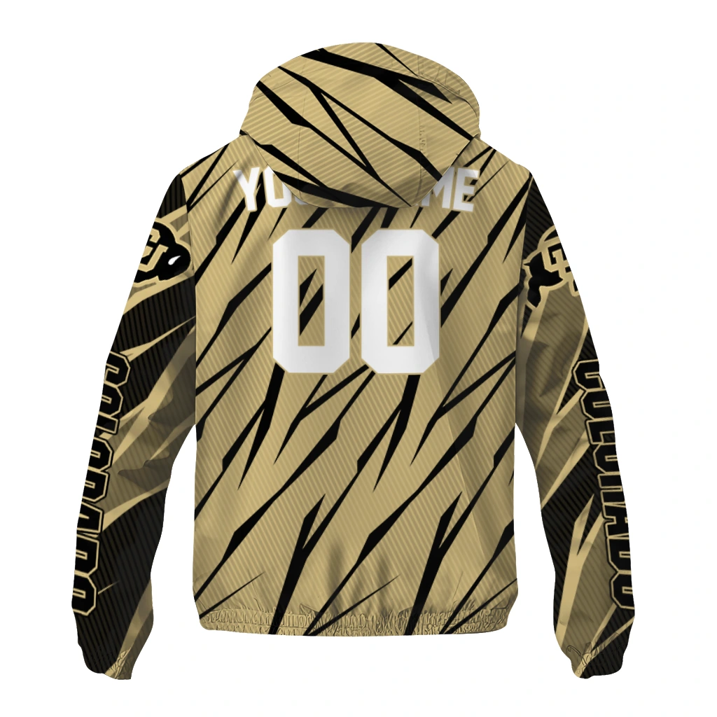 custom colorado buffaloes abstract streaks gold windbreaker jacket fashion forward custom colorado buffaloes abstract streaks gold windbreaker jacket fashion forward