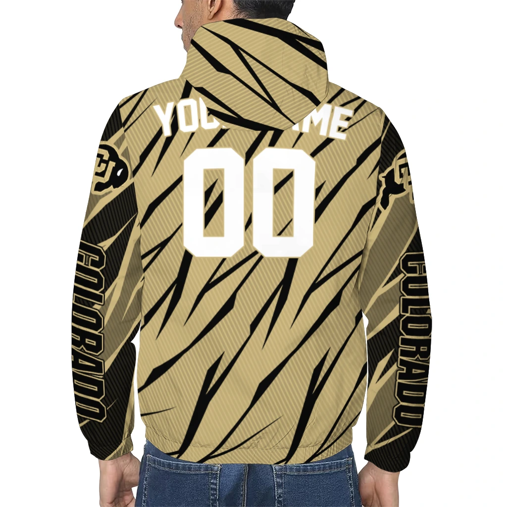 custom colorado buffaloes abstract streaks gold windbreaker jacket trendy custom colorado buffaloes abstract streaks gold windbreaker jacket trendy