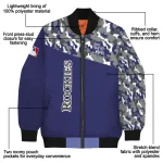 custom colorado rockies camouflage print blue bomber jacket best selling
