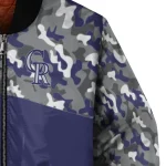 custom colorado rockies camouflage print blue bomber jacket best selling