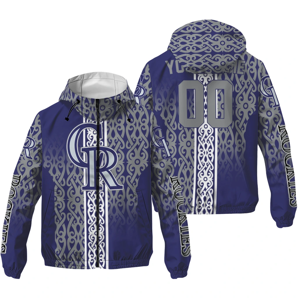 custom colorado rockies tribal swirls blue windbreaker jacket high quality custom colorado rockies tribal swirls blue windbreaker jacket high quality