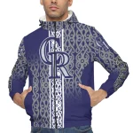 custom colorado rockies tribal swirls blue windbreaker jacket best selling
