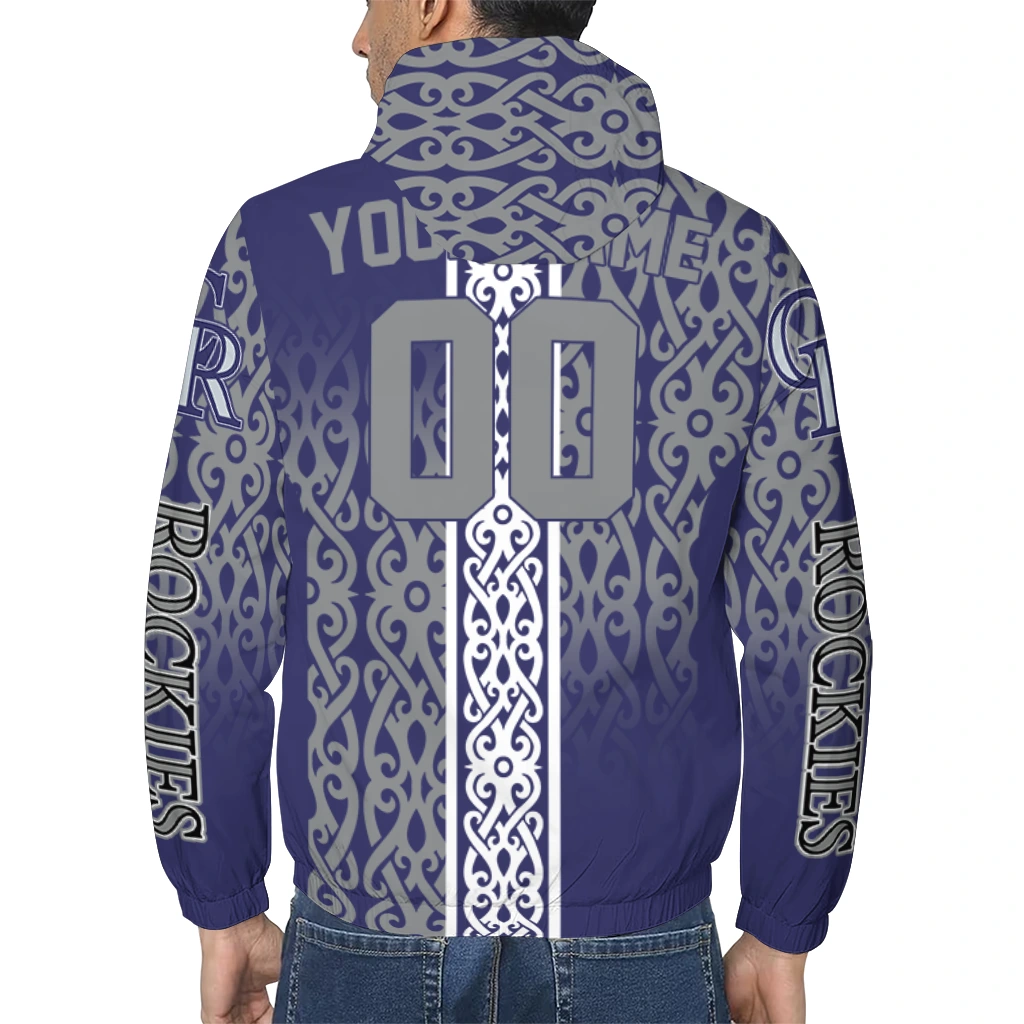 custom colorado rockies tribal swirls blue windbreaker jacket trendy custom colorado rockies tribal swirls blue windbreaker jacket trendy