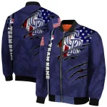 custom colorado rockies us flag claws blue bomber jacket best selling