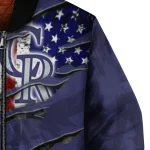 custom colorado rockies us flag claws blue bomber jacket best selling