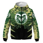 custom colorado state rams brick motion green black windbreaker jacket best selling