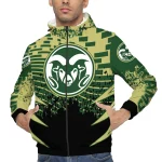 custom colorado state rams brick motion green black windbreaker jacket best selling