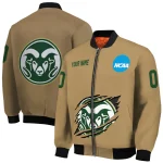 custom colorado state rams claw effect beige bomber jacket best selling
