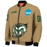 custom colorado state rams claw effect beige bomber jacket best selling