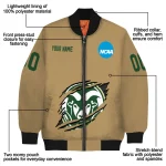 custom colorado state rams claw effect beige bomber jacket best selling