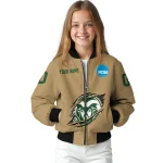 custom colorado state rams claw effect beige bomber jacket best selling
