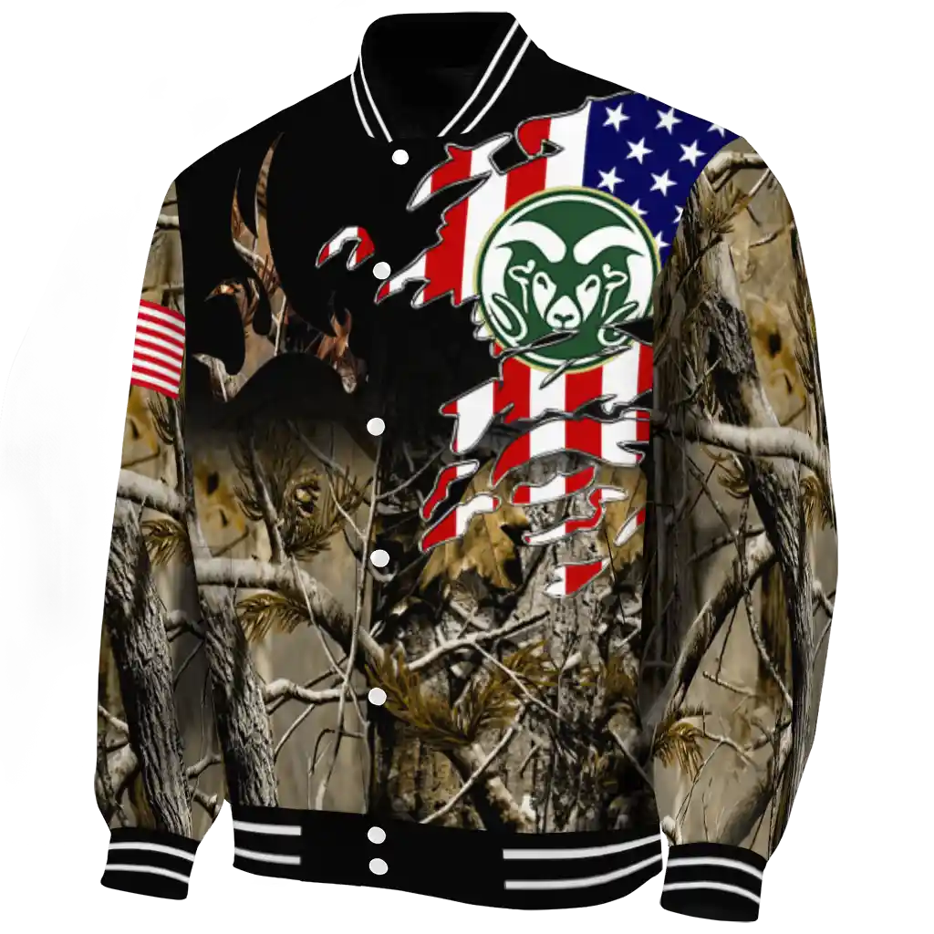 custom colorado state rams patriot deer camouflage varsity jacket best selling custom colorado state rams patriot deer camouflage varsity jacket best selling