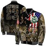custom colorado state rams patriot deer camouflage varsity jacket best selling