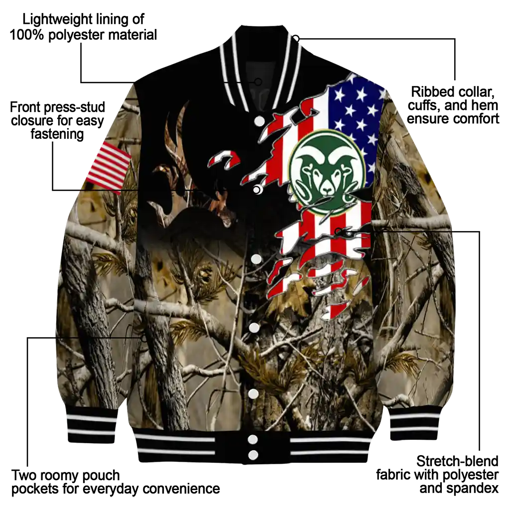 custom colorado state rams patriot deer camouflage varsity jacket new arrival custom colorado state rams patriot deer camouflage varsity jacket new arrival
