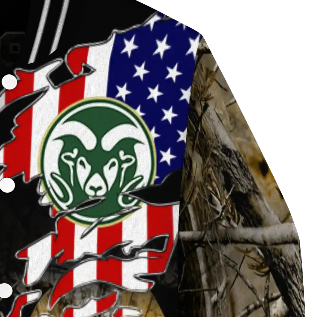 custom colorado state rams patriot deer camouflage varsity jacket premium grade custom colorado state rams patriot deer camouflage varsity jacket premium grade