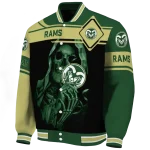 custom colorado state rams reaper hands green black varsity jacket best selling