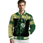custom colorado state rams reaper hands green black varsity jacket best selling