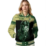 custom colorado state rams reaper hands green black varsity jacket best selling