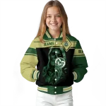 custom colorado state rams reaper hands green black varsity jacket best selling