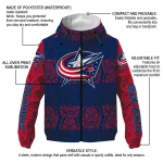 custom columbus blue jackets cat eyes navy blue windbreaker jacket best selling