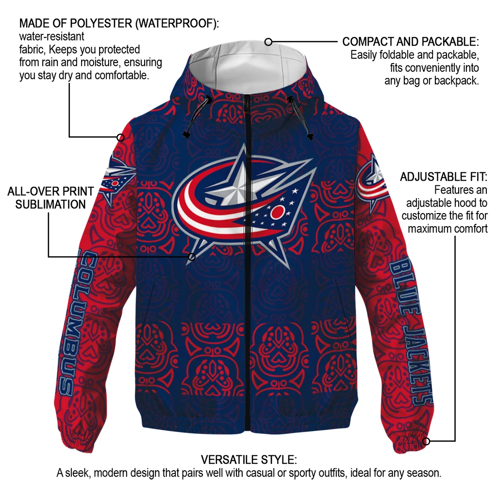 custom columbus blue jackets cat eyes navy blue windbreaker jacket new arrival custom columbus blue jackets cat eyes navy blue windbreaker jacket new arrival