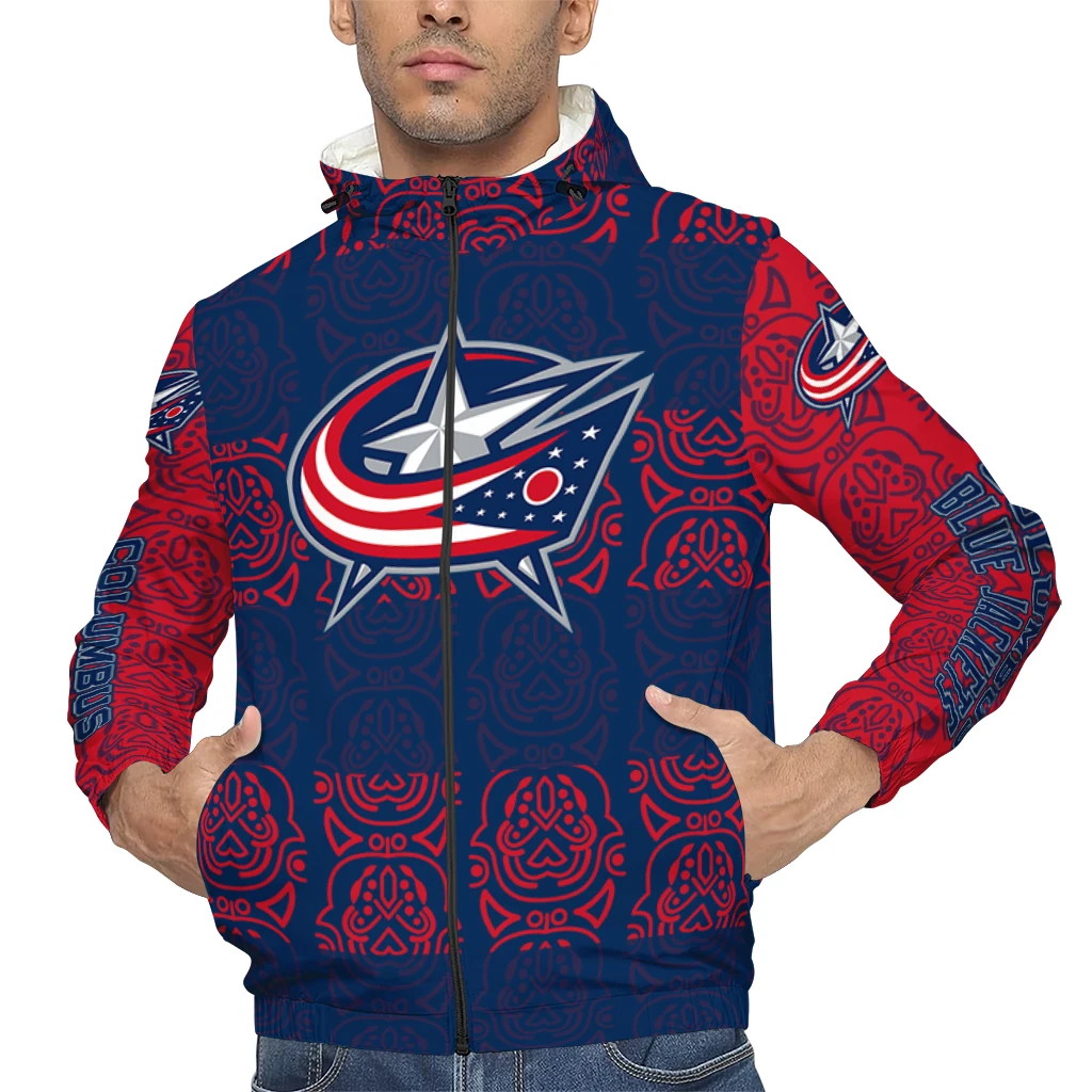 custom columbus blue jackets cat eyes navy blue windbreaker jacket top rated custom columbus blue jackets cat eyes navy blue windbreaker jacket top rated