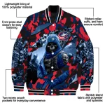 custom columbus blue jackets skull horde navy blue varsity jacket best selling