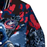 custom columbus blue jackets skull horde navy blue varsity jacket best selling