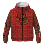 custom cornell big red lightning strike grid red windbreaker jacket best selling