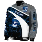 custom creighton bluejays electric flash blue varsity jacket best selling