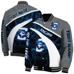 custom creighton bluejays electric flash blue varsity jacket best selling