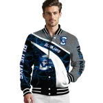 custom creighton bluejays electric flash blue varsity jacket best selling