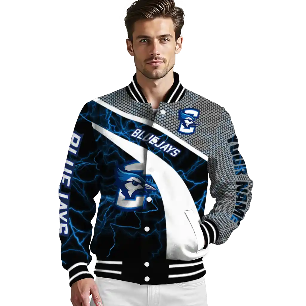 custom creighton bluejays electric flash blue varsity jacket high quality custom creighton bluejays electric flash blue varsity jacket high quality