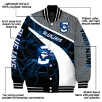 custom creighton bluejays electric flash blue varsity jacket best selling