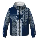 custom dallas cowboys tribal swirls blue windbreaker jacket best selling