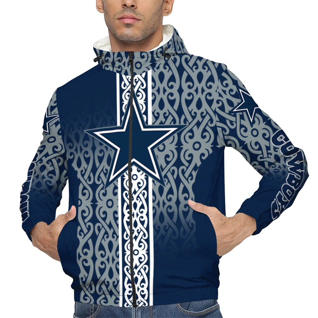 custom dallas cowboys tribal swirls blue windbreaker jacket top rated custom dallas cowboys tribal swirls blue windbreaker jacket top rated