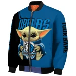custom dallas mavericks adorable yoda blue black bomber jacket best selling