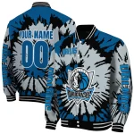 custom dallas mavericks burst splatter blue varsity jacket best selling