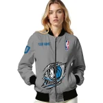 custom dallas mavericks claw accent grey bomber jacket best selling