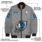 custom dallas mavericks claw accent grey bomber jacket best selling