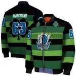 custom dallas mavericks clover green lines green black bomber jacket best selling