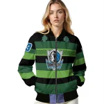 custom dallas mavericks clover green lines green black bomber jacket best selling