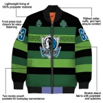 custom dallas mavericks clover green lines green black bomber jacket best selling