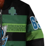 custom dallas mavericks clover green lines green black bomber jacket best selling