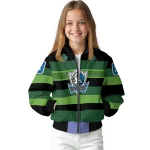 custom dallas mavericks clover green lines green black bomber jacket best selling