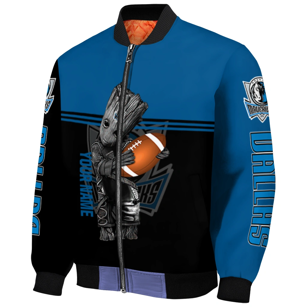 custom dallas mavericks groot football blue black bomber jacket fashion forward custom dallas mavericks groot football blue black bomber jacket fashion forward