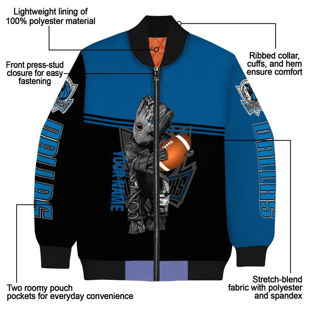 custom dallas mavericks groot football blue black bomber jacket new arrival custom dallas mavericks groot football blue black bomber jacket new arrival