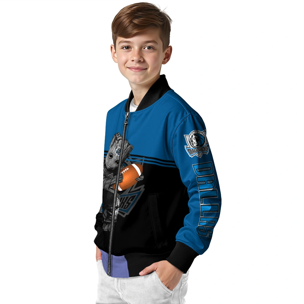 custom dallas mavericks groot football blue black bomber jacket trendy custom dallas mavericks groot football blue black bomber jacket trendy