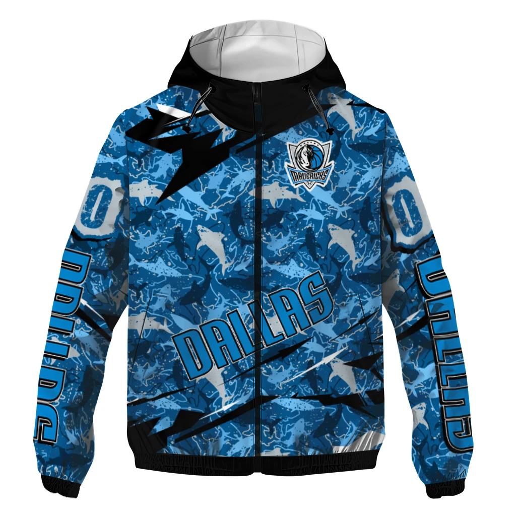 custom dallas mavericks shark art blue windbreaker jacket best selling custom dallas mavericks shark art blue windbreaker jacket best selling